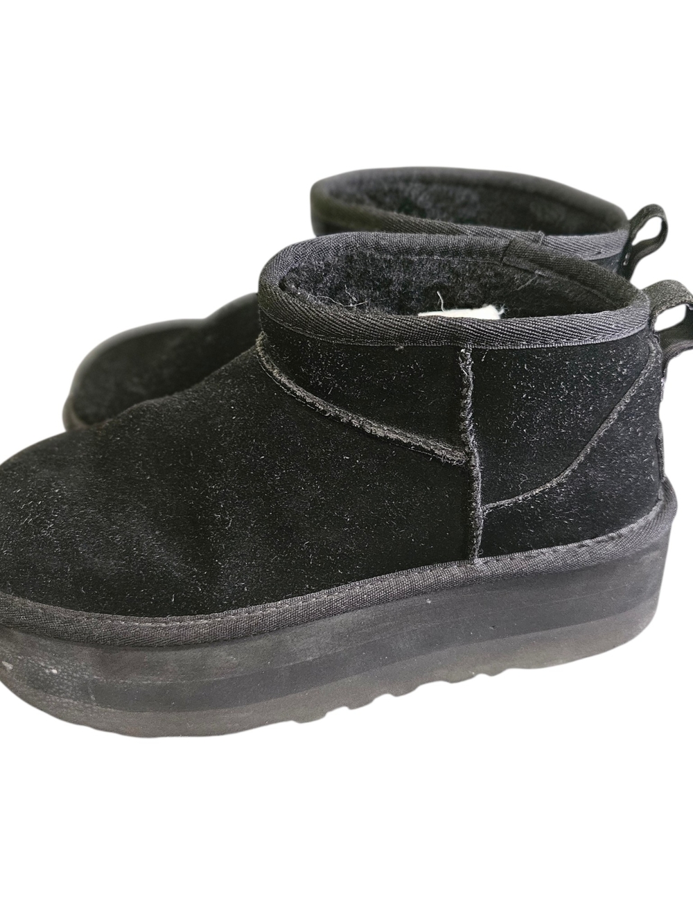 UGG Classic Ultra Mini Platform Boots Black Suede Women’s Size 7 (EU 38) 113509